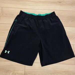 Under Armour Storm Vortex athletic training shorts, large black/electric green